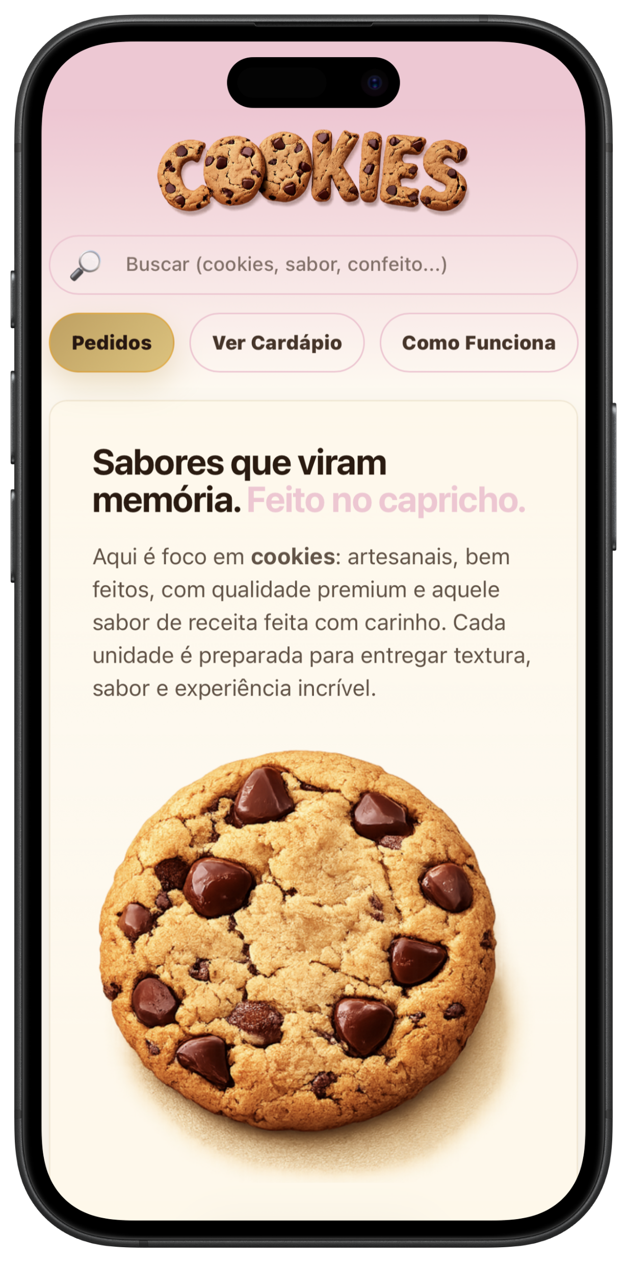 Site Cookies - página inicial
